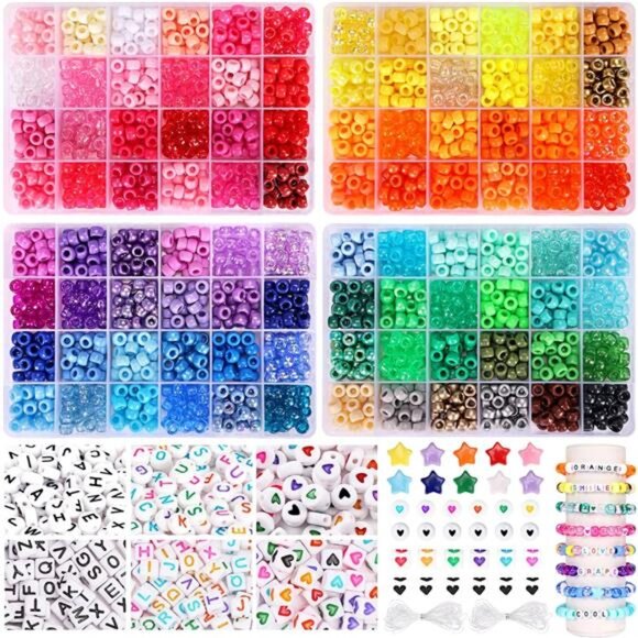 Pony Beads Set, Friendship Bracelet Kit Kandi Beads - Picture 1 of 8